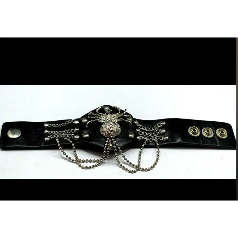 Scorpion Bracelet with Chains Unisex Biker Goth Punk Rock Adjustable 8 1/2